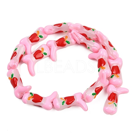 Boot Baking Paint Glass Enamel  Beads LAMP-C020-02B-1