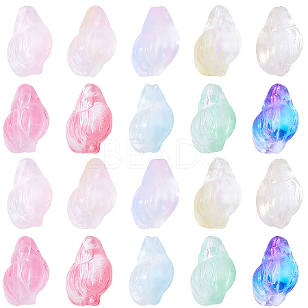 80Pcs 10 Colors Transparent Spray Paint Glass Beads GLAA-SC0003-33-1