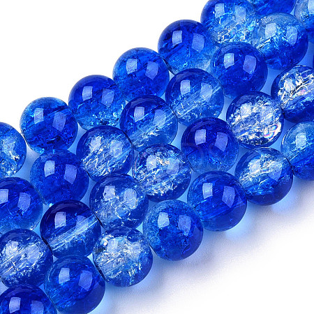 Transparent Crackle Baking Paint Glass Beads X1-DGLA-T003-01B-03-1