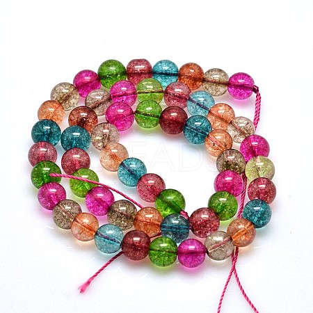 Crackle Glass Beads Strands CCG-8D-22-1