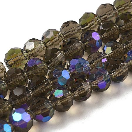 Electroplate Transparent Glass Beads Strands EGLA-A035-T8mm-L16-1