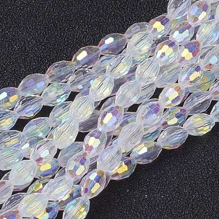 Electroplate Glass Beads Strands GC885Y-3-1