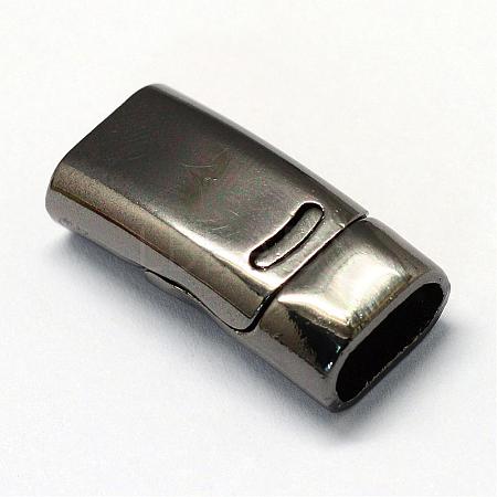 Alloy Magnetic Clasps with Glue-in Ends PALLOY-R089-06B-1