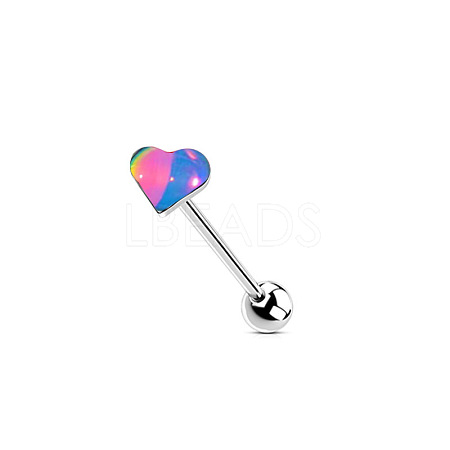 304 Stainless Steel & Acrylic Straight Barbell Tongue Rings FS-WG7AF88-03-1