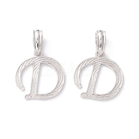 Rack Plating Eco-Friendly Brass Letter Pendants KK-K265-02P-D-1