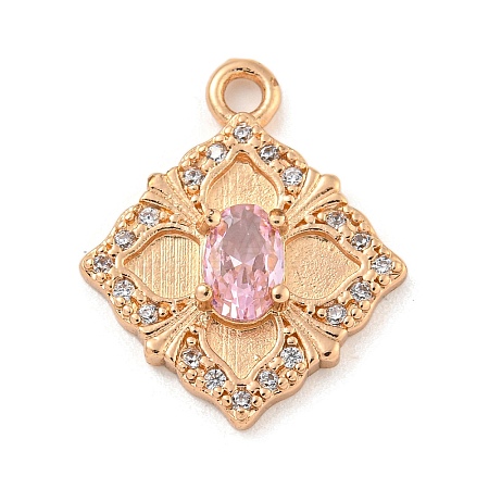 Brass Micro Pave Cubic Zirconia Pendants KK-Z072-03KCG-01-1