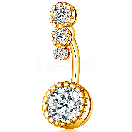 Clear Cubic Zirconia Belly Button Rings WG9960A-04-1