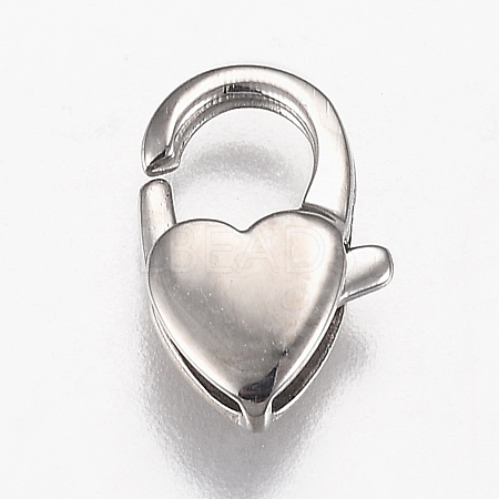 Non-Tarnish Polished 316 Surgical Stainless Steel Lobster Claw Clasps X-STAS-Z013-08P-1