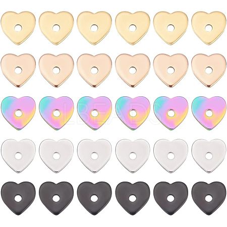 60Pcs 5 Colors 304 Stainless Steel Beads STAS-UN0039-53-1