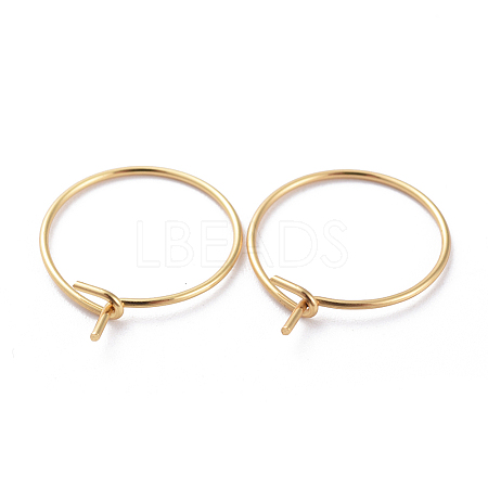 316 Surgical Stainless Steel Hoop Earring Findings X-STAS-J025-01D-G02-1