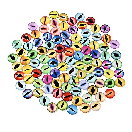 Printed Transparent Glass Cabochons GL-CBAA22A-11-1