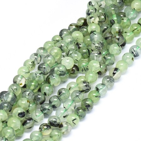 Natural Prehnite Beads Strands G-F602-01-8mm-1