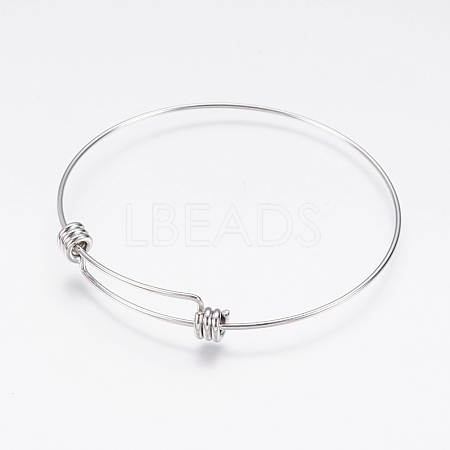 Adjustable 304 Stainless Steel Bangles X-BJEW-P184-08P-1