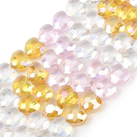Electroplate Transparent Glass Beads Strands GL-CBADAFE-01A-1