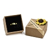 Kraft Paper Gift Boxes with Faux Sunflower Outside for Ring CON-Z011-01A-01-4
