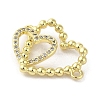 Rack Plating Brass Micro Pave  Clear Cubic Zirconia Double Heart Connector Charms KK-C052-41A-G-2