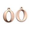 Ion Plating(IP) 304 Stainless Steel Alphabet Charms STAS-H122-O-RG-1