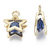 Brass Micro Cubic Zirconia Charms X-KK-N235-034C-4