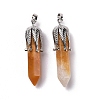 Natural Yellow Jade Big Pointed Pendants G-E059-03AS-03-2
