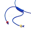 26Pcs 26 Style Initial Letter A~Z Acrylic & Evil Eye Lampwork Braided Bead Bracelets Set BJEW-JB08659-6