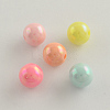 AB Color Plated Acrylic Round Beads X-SACR-Q109-12mm-M-1