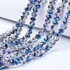 Electroplate Transparent Glass Beads Strands EGLA-A034-T6mm-Z01-1