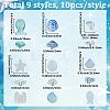 90Pcs 9 Styles Transparent Spray Painted Glass Beads GLAA-BM0001-02C-2