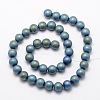 Electroplate Non-magnetic Synthetic Hematite Beads Strands G-R363-6mm-06-2