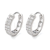 Brass Micro Pave Clear Cubic Zirconia Hoop Earrings EJEW-S234-04P-1