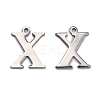 Tarnish Resistant 304 Stainless Steel Alphabet Charms STAS-H122-X-P-1