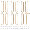 GOMAKERER 12Pcs Brass Hollow Oval Stud Earring Findings KK-GO0001-71-1