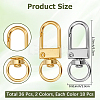 36Pcs 2 Colors Alloy Swivel Clasps PURS-CN0001-11-2