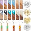 DIY 8 Pairs Rectangle Resin & Walnut Wood Earring Makings DIY-FH0001-87-1