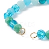 Gradient Color Faceted Glass Beaded Braided Bracelets AJEW-JB01148-3