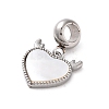 304 Stainless Steel Pave White Shell European Dangle Charms STAS-G308-32P-01-2