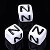 Acrylic Horizontal Hole Letter Beads PL37C9129-N-1