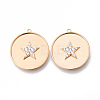 Brass Micro Pave Clear Cubic Zirconia Pendants KK-N232-160-NF-1