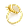 Rack Plating Eye Natural Shell Finger Rings for Women RJEW-G330-70G-3
