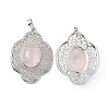 Natural Rose Quartz Pendants G-P492-01P-02-2