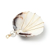 Natural Shell Copper Wire Wrapped Pendants PALLOY-TA00078-03-4