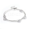 304 Stainless Steel Multi-strand Bracelets BJEW-L638-01P-2