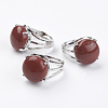 Adjustable Natural Red Jasper Finger Rings RJEW-F075-01N-1