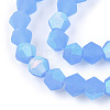 Imitation Jade Bicone Frosted Glass Bead Strands GLAA-F029-JM4mm-A04-3