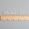 Flat Round with Letter Q Acrylic Beads X-PL37C9070-Q-3
