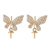 Rack Plating Brass Micro Pave Cubic Zirconia Studs Earring Findings EJEW-H143-02G-1