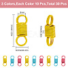 GOMAKERER 30Pcs 3 Colors Spray Painted Carbon Steel Spring Double-hole Connector Charms FIND-GO0001-34-2