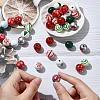 40Pcs 10 Styles Painted Natural Wood European Beads WOOD-YW0001-24-5