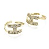 Brass Micro Pave Clear Cubic Zirconia Cuff Rings RJEW-S044-114-NF-2