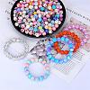 Printed Round with Polka Dot Pattern Silicone Focal Beads SI-JX0056A-135-3