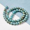 Synthetic Turquoise Dyed Camouflage Beads Strands G-E594-24O-A-2